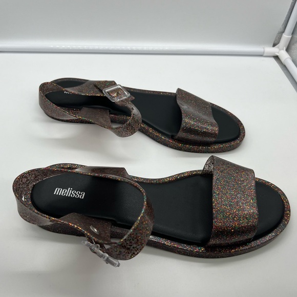 MELISSA Mar Sparkly Glitter Jelly Multicolor Open Toe Sandals sz 10 26.5Jpn - Picture 3 of 8